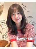 ミディアムレイヤー 小顔レイヤー レイヤーカット