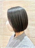 ボブ/ミニボブ/ショートボブ/銀座/ストレートヘア/黒髪/縮毛矯正