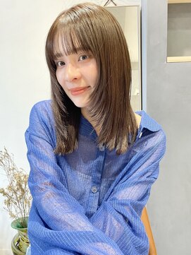 ラミエバイメルト 下北沢(lamie by melt) 人気顔まわりレイヤー小顔韓国風ナチュラルベージュ透明感カラー