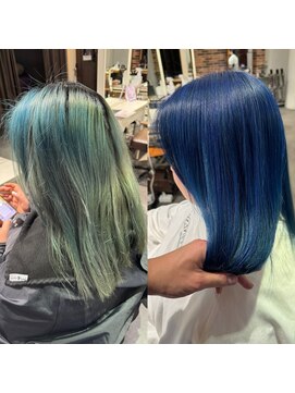 ハピネス 梅田茶屋町店(HAPPINESS) 韓国カラー　ダブルカラー　ブルーカラー