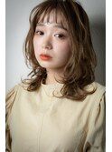 細めハイライトウェーブミディアムウルフカットv川口20代30代