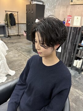 コワファーストナガサキシャンプーボーイ(COIFF1RST NAGASAKI SHAMPOO BOY) 大人ショートボブ丸みショートカットマッシュショート前髪あり