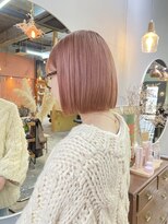 チャプター 問屋町(chapter)&nbsp;ケアブリーチピンクベージュカヘイリーボブ切りっぱなしボブ韓国