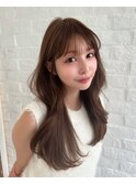 韓国ヘア　2wayバング  レイヤーカット くびれヘア  顔周り