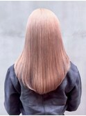 ロング顔周りレイヤー韓国ヘア美髪ホワイトグレージュ_ba552401