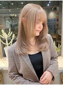 ミルクティーベージュハイトーンカラーダブルカラーレイヤー韓国