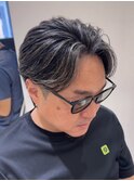 50代40代白髪ぼかしシルバーメッシュバレイヤージュ