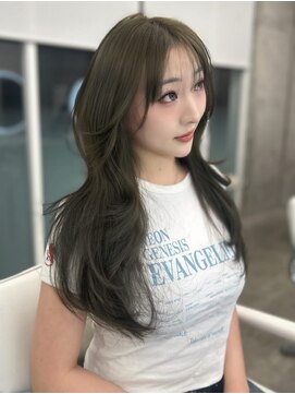 アイシー 表参道(ICY) ブリーチなしダブルカラー/オリーブグリーン/オリーブグレージュ