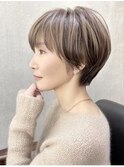 【40代50代60代】くびれショートボブ／前髪あり／面長丸顔◎