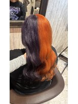ヘアー ブランコ(hair Blanco)&nbsp;バイオレット × オレンジのツートンカラー *。