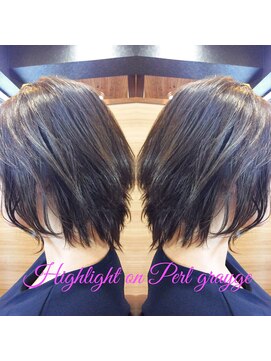 ヘアーメイク トレコローリ(hair make trecolori) 【trecolori】ハイライトオンパールグレージュ