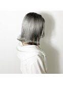 切りっぱなしボブ × シルバーカラー 【 Ver. 柏 】