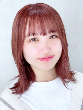 アイティー バイ アルバム 中野店(IT by ALBUM) オレンジ_かきあげロングマロンベージュAラインボブ_8496