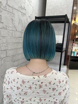 プライズ 池袋店(prize) ターコイズブルーバレイヤージュボブ2286