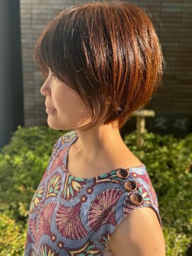 ビューエヒメ(VIEW EHIME) 小顔カットショートボブ大人可愛いアッシュオリーブ