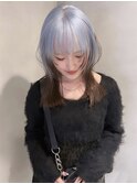 前髪/アンブレラカラー/こなれミディ/イメチェン/ウェーブパーマ