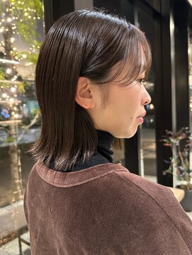 ジアン バイ ミルボン 西宮ガーデンズプラス(GIEN by milbon) くくれる長さの外ハネミディアムボブ/オリーブグレージュ