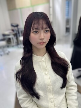 ハピネス 梅田茶屋町店(HAPPINESS) ブリーチなしダブルカラー×ボルドーカラー