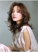 ☆ホワイトグレージュミニウルフデジタルパーマチェリーブラウン