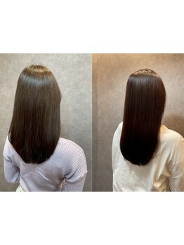 自然な仕上がりでリピーター続出☆オイルインでダメージレスに毛先まで潤いのあるナチュラルストレートに