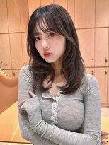 グロー 大宮(GLROW) ミディアムレイヤー グレージュ 顔まわりカット 韓国ヘア