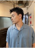 MEN’S HAIR/ブルーブラック/フェザーパーマ/心斎橋