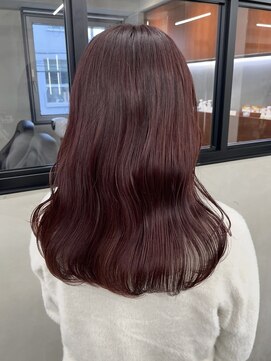 ニコ トウキョウ 渋谷(nico TOKYO) ダブルカラーチェリーレッドピンクブラウン韓国レイヤーロング