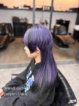 デフ(Def) ウルフカットと紫カラー!