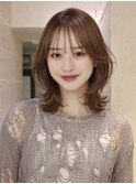 ブリーチなし透明感カラーグレージュケアカラーレイヤー