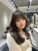 ハーツ 熊本(hearts.) レイヤーカット/オリーブカラー/透明感カラー/顔周りカット
