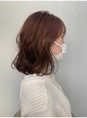 ダークアッシュストカール暖色系カラーグラボブ都島髪質改善大阪