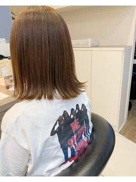 ヘアアンドメイク シークネクスト(HAIR&MAKE SeeK NEXT) 【SeeK NEXT 門井】グリーンジュ×切りっぱなしボブ