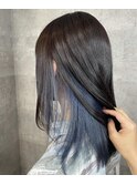 インナーカラーネイビーアッシュ
