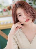 ★外国人風ショコラピンク前下がりワンレンボブ20代30代40代★8
