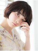 +animoせんげん台+マットブラウンでオン眉ショートボブb