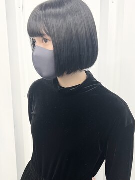 ココ 原宿(KOKO) 黒髪小顔クラゲヘアーオリーブグレーココアベージュボブ