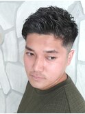 メンズ/ベリーショート/20代30代/ツーブロック/アイロンパーマ
