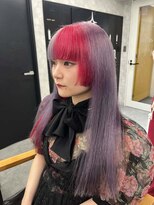 イメチェン/レッドブラウン/フルバング/似合わせカット/渋谷駅