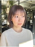 外はねレイヤーボブグレージュカラー