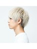 メンズカット＋ケアブリーチ2回＋カラー＋眉カット＋TR  