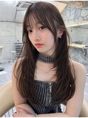 韓国ヘアーハッシュカットレイヤーカットグレージュブリーチ無し