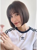 ボブ 内巻き 切りっぱなし ナチュラル