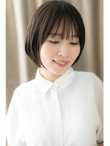 カバーヘア ブリス 川口(COVER HAIR bliss) 小顔補正カット前下がり黒髪丸みボブショートY川口30代40代