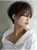 ☆ホワイトグレージュミニウルフデジタルパーマチェリーブラウン
