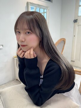 ミミバイカシュカシュ(mimi by cache cache) ミルクティーグレーカラー髪質改善トリートメントダブルカラー