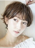 小顔フェザーショート☆細めハイライト◎ラベンダーミルクティー
