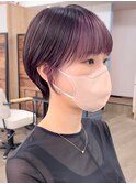 大分ショート/インナーカラー/丸顔ショートフェイスフレーミング