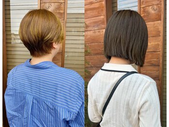 リシェール リーフ 越谷(RICHAIR leaf)の写真/毛先の束感にこだわるミリ単位のカット*広がるショートヘアを縮毛矯正や酸性ストレートで解決提案*[越谷]