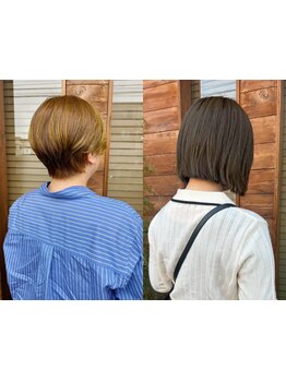 毛先の束感にこだわるミリ単位のカット*広がるショートヘアを縮毛矯正や酸性ストレートで解決提案*[越谷]