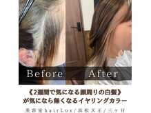 ヘアー ルクス(hair Lux)の雰囲気（顔周りの白髪が気になる方にオススメな施術イヤリングカラー）